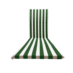 Coussin de chaise longue italien fait main 165 x 50 cm Matelas de piscine amovible et lavable en machine Vert