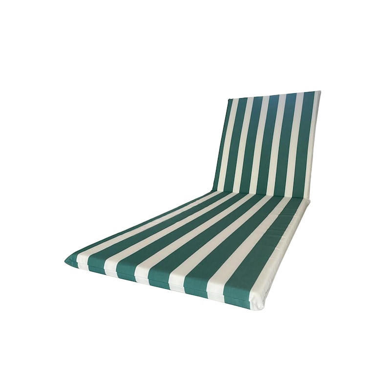 Waterproof Polyester 190 x 60 cm Sun Lounger Wrap Cushion Mattress Handmade in Italy Green