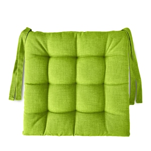 6 Handcrafted Chair Cushions with Ties 40 x 40 cm Kitchen Chair Cushions made in Italy Verde mela