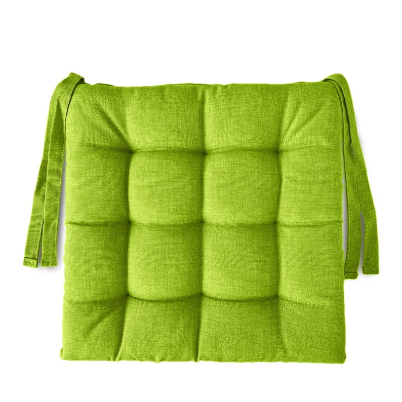 6 Handcrafted Chair Cushions with Ties 40 x 40 cm Kitchen Chair Cushions made in Italy Verde mela