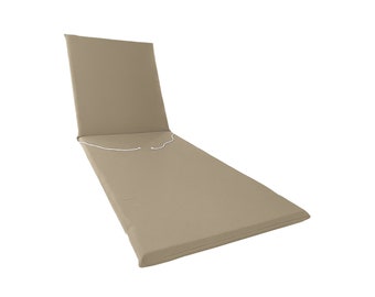 Cushion for sun lounger 190 x 60 cm - Handcrafted Made in Italy - Removable beach mattress