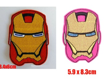 Cute Iron man head Iron On Sew On Patches Badges Iron man