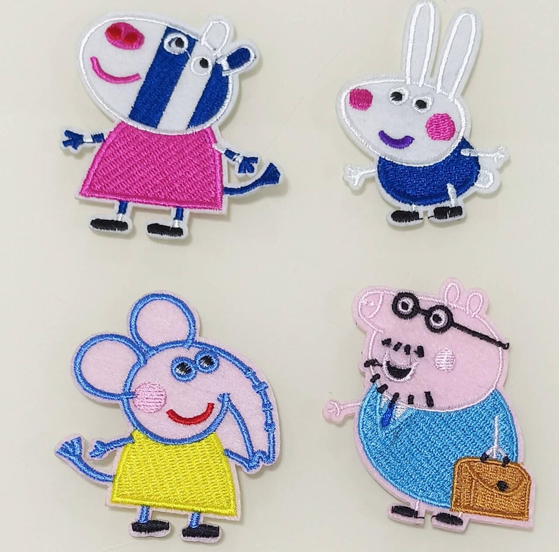 Cartoon Pig Iron On / Sew On Patch Badge pigs image 1