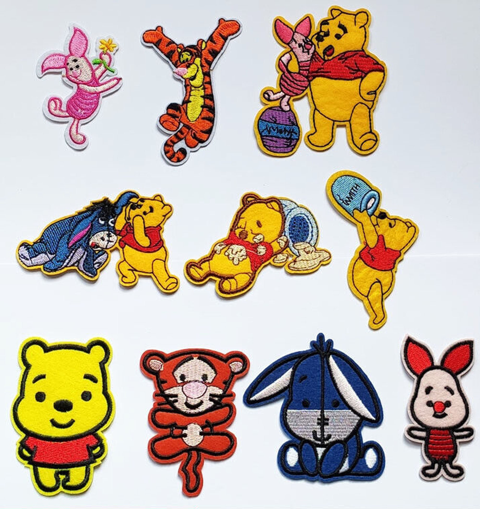 Winnie the Pooh Bear Embroidered Iron on Patch 10-Pack Applique Badge Kids  XMAS