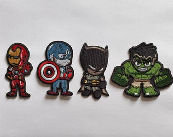 Leuke Iron Man Captain America Bat man Hulk opstrijkbare naai-patches Badges