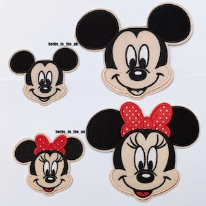 Iron on patches - MINNIE MOUSE FLOWER 2 Disney - pink - 7x7cm -  Application Embroided badges