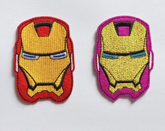 Leuk Iron Man-hoofd Opstrijkbare naaipatches Badges Iron Man