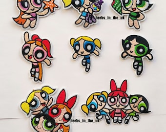 Powerpuff Girls Superheld Mädchen Aufnäher Abzeichen Powerpuff Girls