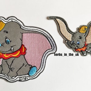 Dumbo Flying Elephant Film Patches Badges Iron On / Sew On