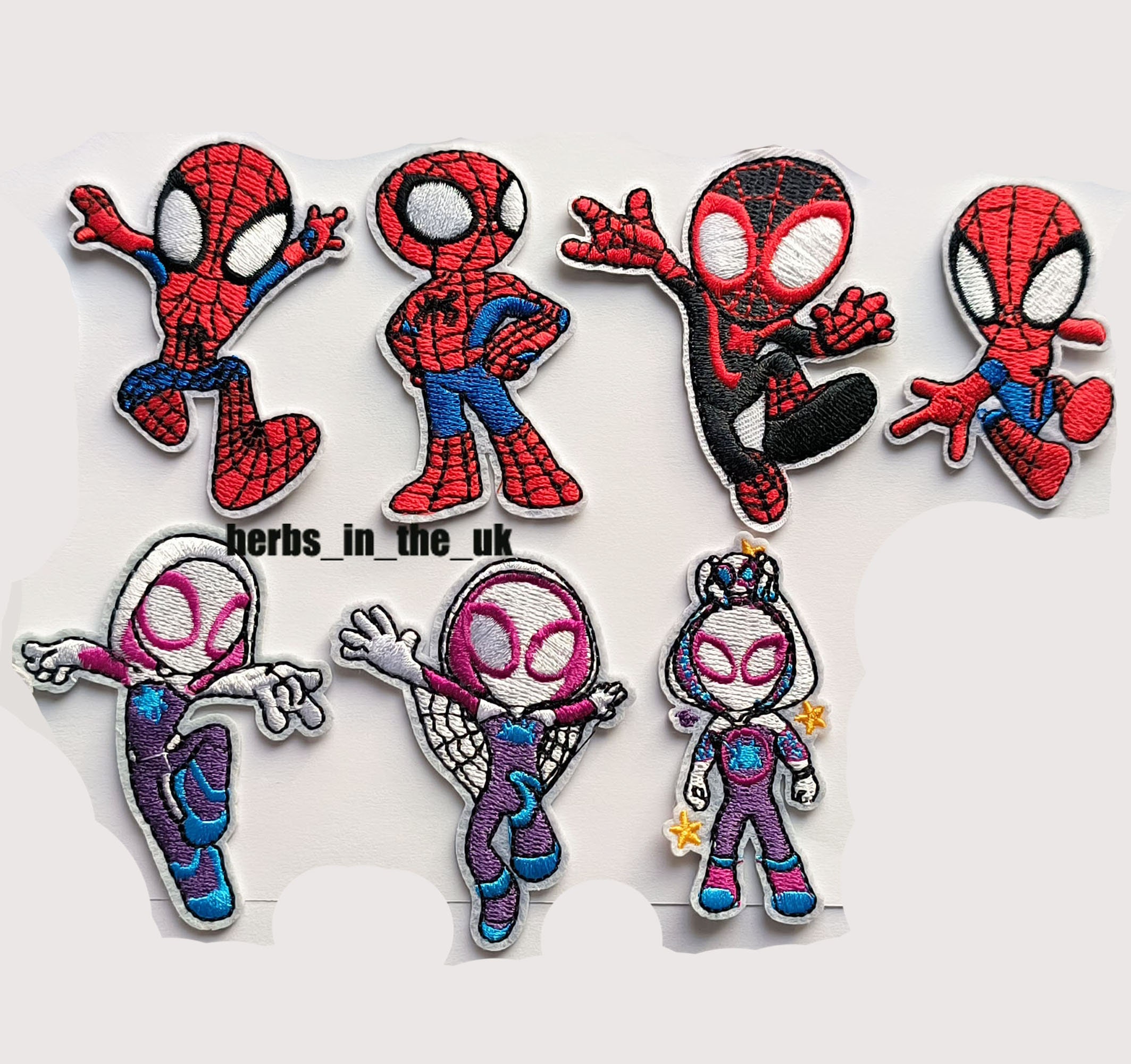 Spiderman Spin and Ghost Spider Spiderman Verse Patch Iron On Embroidered Badge Patch