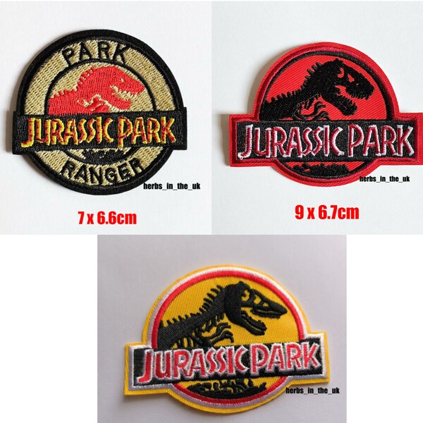 5Pcs Jurassic Park Movie Logo Iron On Badge - Sew Patch - Foto 2