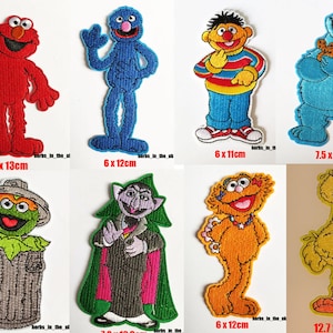 Blue Red Cookie Monster Patch Muppets Iron On Sew On Badge