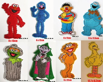 Blue Red Cookie Monster Patch Muppets Iron On Sew On Badge