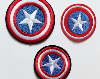 Captain America Shield Iron On Sew On Patches Badges