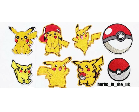 日本のポケモン ピカチュウ ポケットボールパッチ アイロン接着 縫い