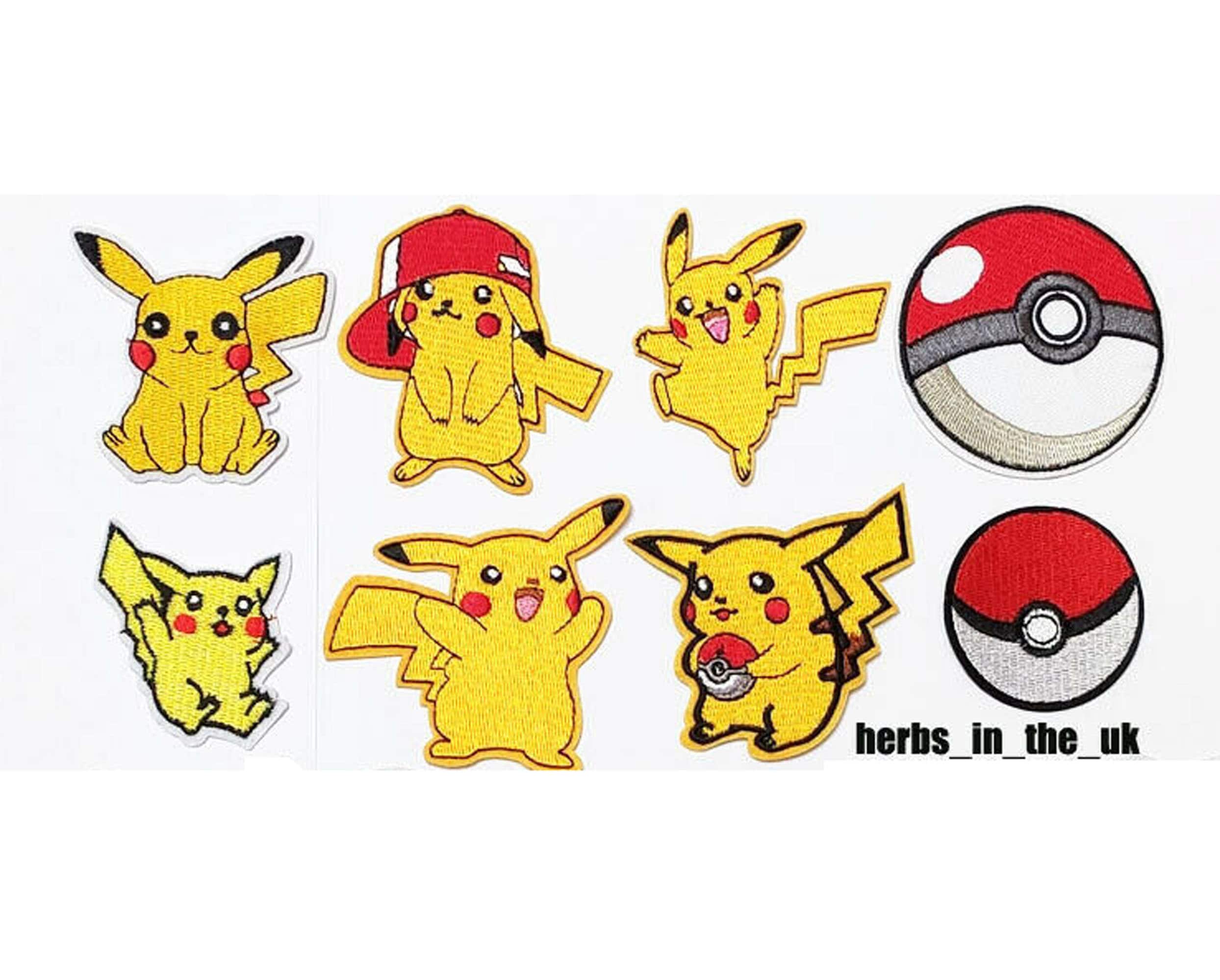 日本のポケモン ピカチュウ ポケットボールパッチ アイロン接着 縫い
