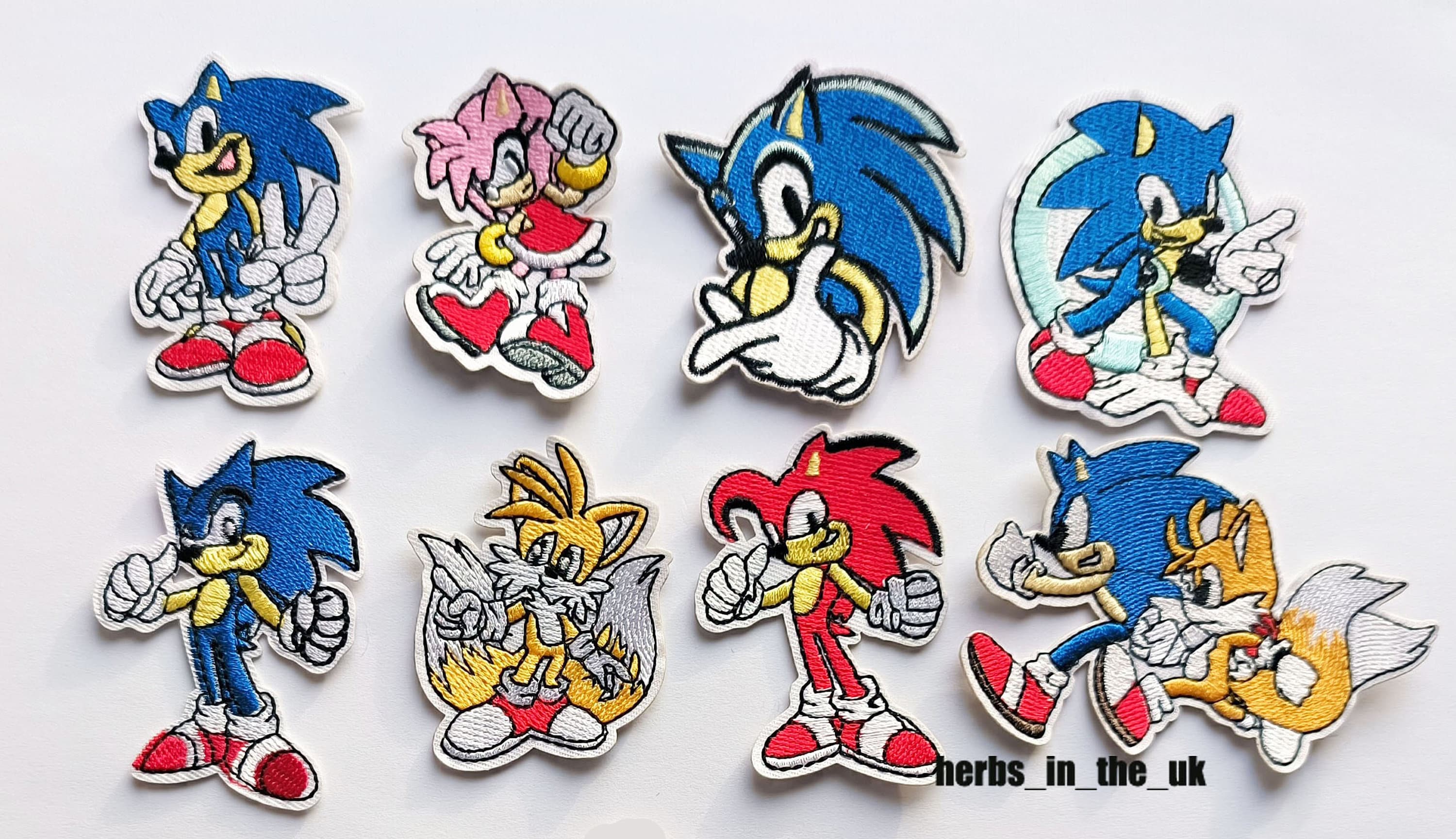 Sonic Hedgehog Tails fox Knuckles Eggman Patch Badge Iron On Sew On