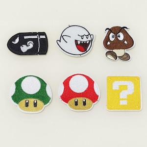 Super Mario Game Patches Badges Iron On Sew On