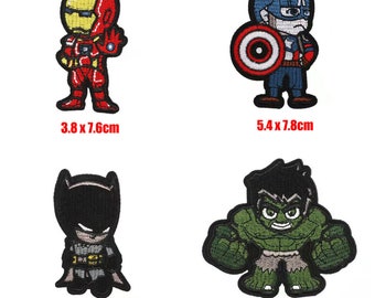 Iron man Captain America Bat man Hulk Iron On Sew On Patchs Badges