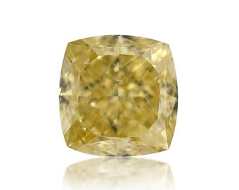 0,66 TCW mooie intense gele natuurlijke diamant, losse kussen gemodificeerd briljant, VS2 GIA-gecertificeerde diamant voor sieraden maken Zeldzaam cadeau