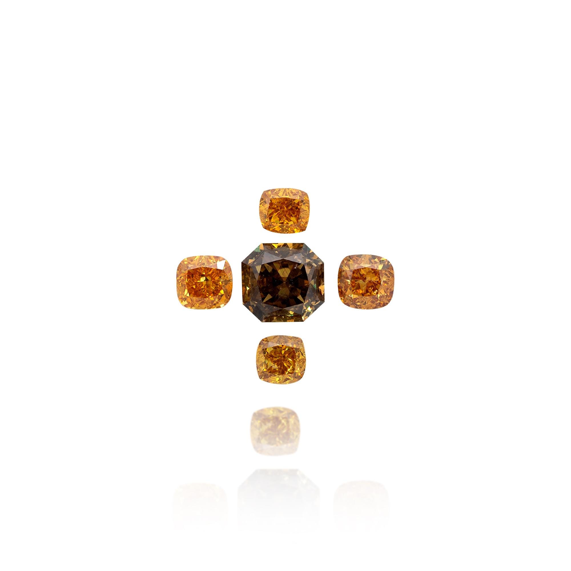 5 Natural Diamond 1.35 Carat Loose Set Orange Green Radiant Cushion VS1-SI1 Precious Gemstones Rare Gift For Her Diamonds For Jewelry Making