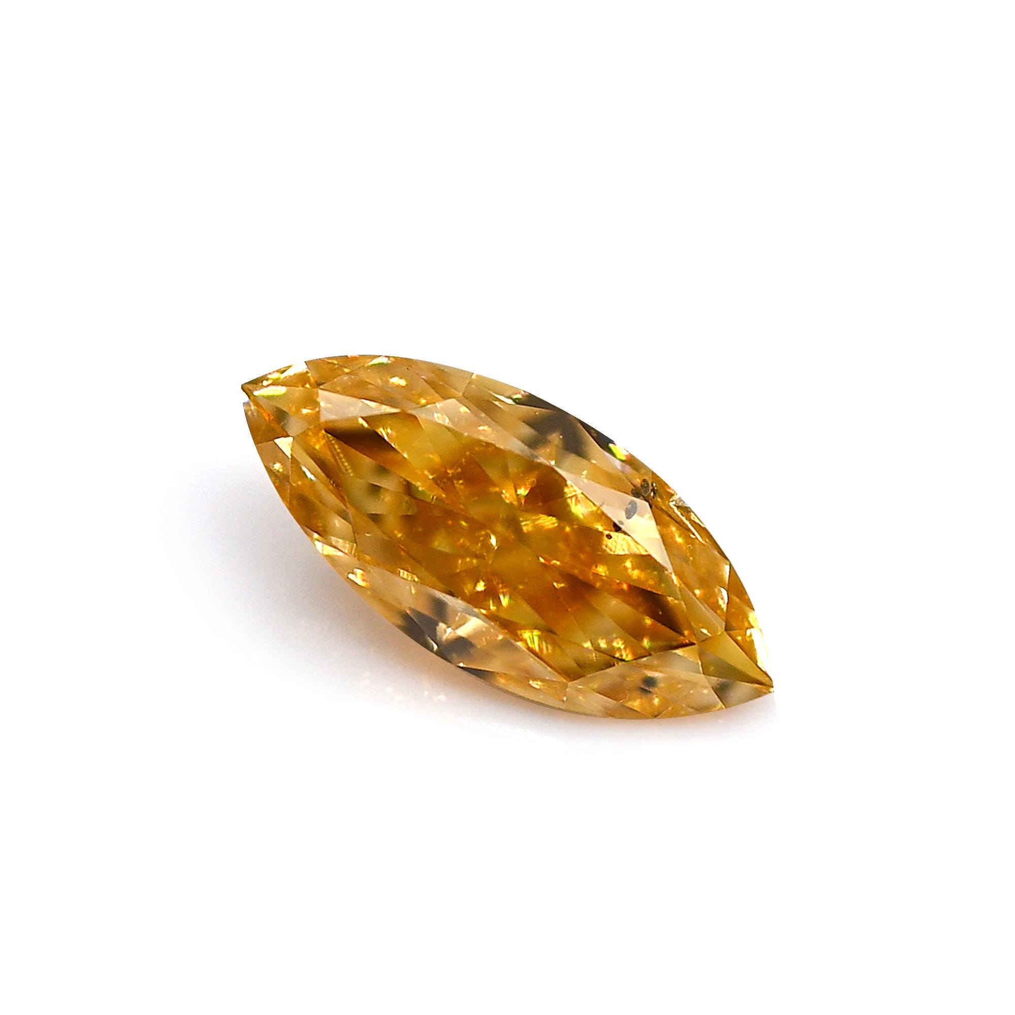 0.32 ct Natural Fancy Intense Orange-Yellow Diamond Loose Marquise SI2 GIA Certified Diamond For Crafts Handmade Jewelry Rare Gift For Her