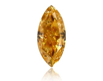 0.32 TCW Natural Loose Diamond, Fancy Intense Orange-yellow Color, Marquise Shape, SI2 Clarity Gia Certified Diamonds For Crafts Rare Gift