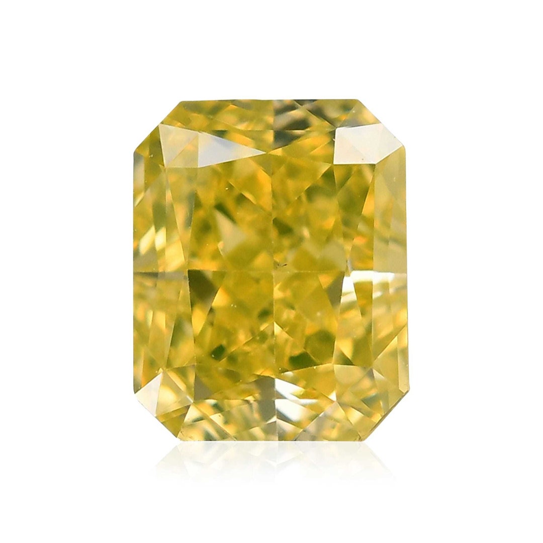 0.62 Carat Fancy Intense Yellow Color Natural Diamond Radiant Etsy