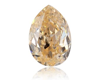 0.38 TCW Natural Loose Diamond, Fancy Light Orangy Yellow Color, Pear Shape Shape, SI1 Clarity Gia Certified Rare Gift Diamonds For Crafts