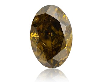 0.70 TCW Natural Loose Diamond, Fancy Dark Brown-greenish Yellow Color, Oval Shape, Clarity Gia Certified Diamonds For Crafts Rare Gift