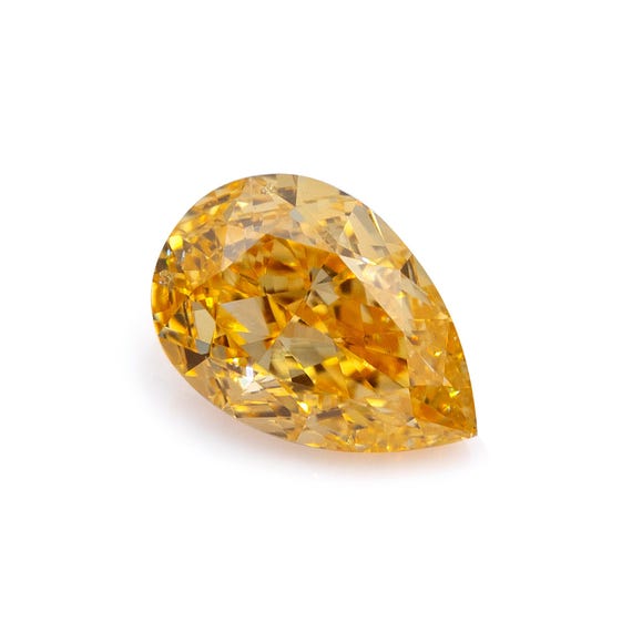 Ct Natural Fancy Intense Orange-yellow Diamond Loose Pear SI2