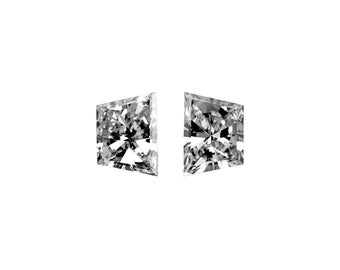 Trapezoid Brilliant Cut 0.68 ct D VS1 Natural Diamond Pair, Loose Side Stones for Rings