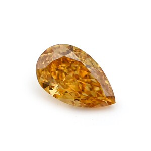 0.33 Carat Natural Fancy Vivid Orange-Yellow Diamond Loose Pear VS2 GIA Certified Diamond For Crafts Precious Gemstone Handmade Jewelry