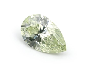 0.52 TCW Fancy Grayish Yellowish Green Natural Diamond, Loose Pear