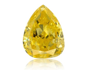 0.35 TCW Natural Loose Diamond, Fancy Vivid Yellow Color, Pear Shape Shape, Clarity Gia Certified Diamonds For Crafts Rare Gift
