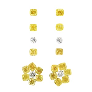 22 Natural Diamond 3.32 Carat Loose Set Yellow Cushion Round SI1-SI2 Diamonds For Jewelry Making, Rare Gift For Women, Precious Gemstones