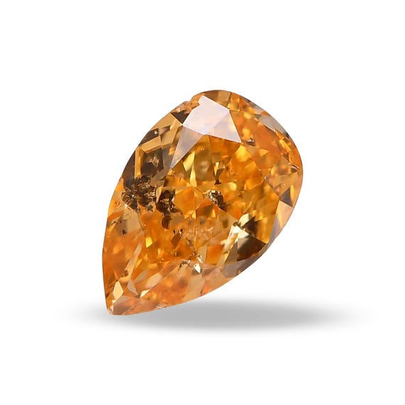 0.20 Ct Natural Fancy Vivid Yellow-orange Diamond Loose Pear I1 