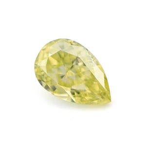 0.18 TCW GIA Certified Natural Loose Diamond, Fancy Greenish Yellow Pear Shape VS2, Handmade Jewelry Rare Gift For Her Diamonds For Crafts