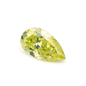 0.10 TCW GIA Certified Natural Loose Diamond, Fancy Intense Green-yellow Pear I1, Diamond For Crafts, Precious Gemstone Rare Gift For Her