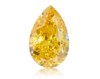0.21 TCW Natural Loose Diamond, Fancy Vivid Yellow Color, Pear Shape Shape, SI1 Clarity Gia Certified Handmade Jewelry Diamonds For Crafts