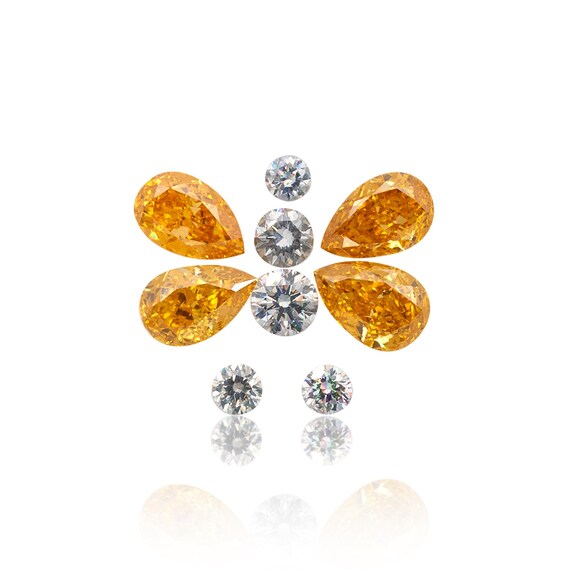 Buy Natural Diamond Carat Loose Set Orange Gray Pear Round - Main Image