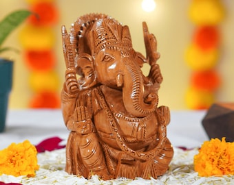 Ganesha Statue for Home Decor painted ganesh wooden ganesh for mandir indian decor for home gift for diwali decoration gift for new home