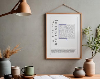 Out of the Box Thinking | Printable Wall Art | Digital Download | Modern Home Decor | Motivational | Sizes A4, A3 & A2