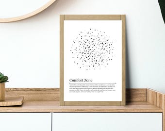 Comfort Zone | Wall Art Printable | Motivational Quote Minimalist Art | Personal Growth | Modern Abstract | Instant Download A4 A3