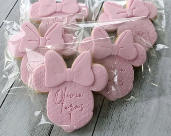 Minnie mouse Cookies/ Minnie Mouse Birthday/Baby Shower cookies/ Birthday cookies/Cute mouse/Sugar cookies/Cookies/ Cute cookies