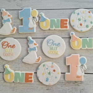 One Silly Goose Sugar Cookies, First Birthday Baby Shower Party Favors