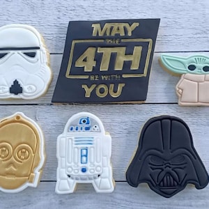 May the 4th Be with you /Star wars cookies/Cookies/Sugar cookies/Yoda cookies