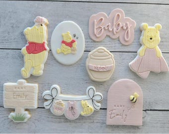 Winnie the Pooh Baby shower cookies/Pooh Bear cookies/Baby shower/Cookies/Gender Neutral cookies/Cute/ Sugar cookies/Cookies