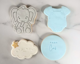 Baby Elephant/Baby shower cookies/ Elephant cookies/Baby announcement / baby shower favours/Cookies