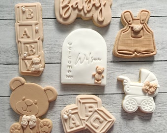 Baby Shower Teddy Bear Sugar Cookies – Gender Neutral Celebration Treats
